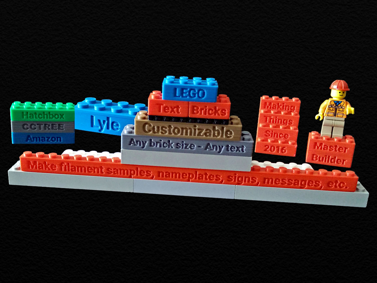 Customizable LEGO compatible Text Bricks by Lyl3 | Download free STL ...