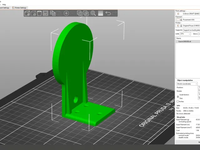 Xiaomi 360 camera wall mount with usb cable hole