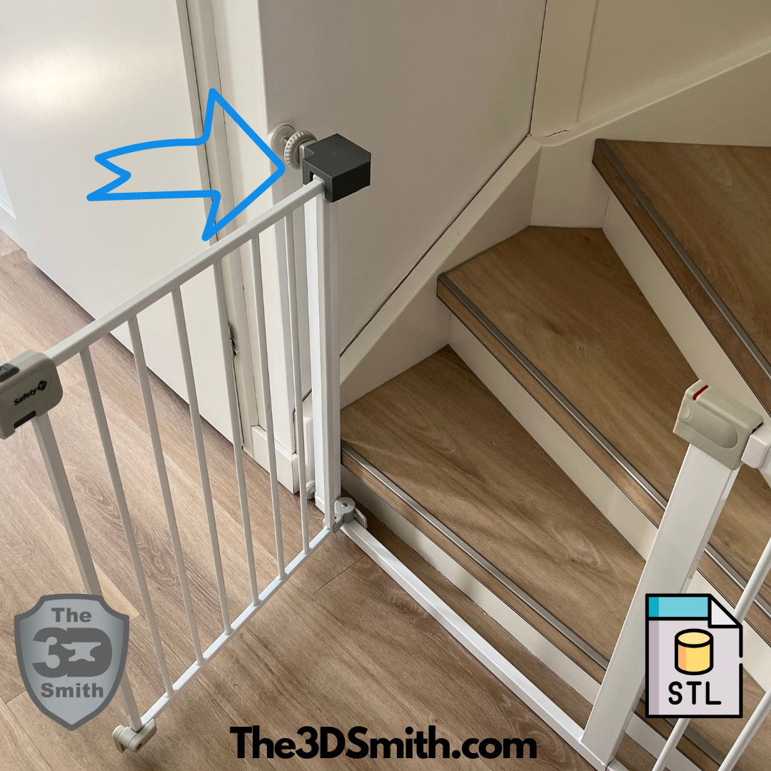 Fichier STL gratuit Safety 1st barrière de sécurité pour enfant / barrière d 'escalier Extension - chatière 🦺・Design pour imprimante 3D à  télécharger・Cults