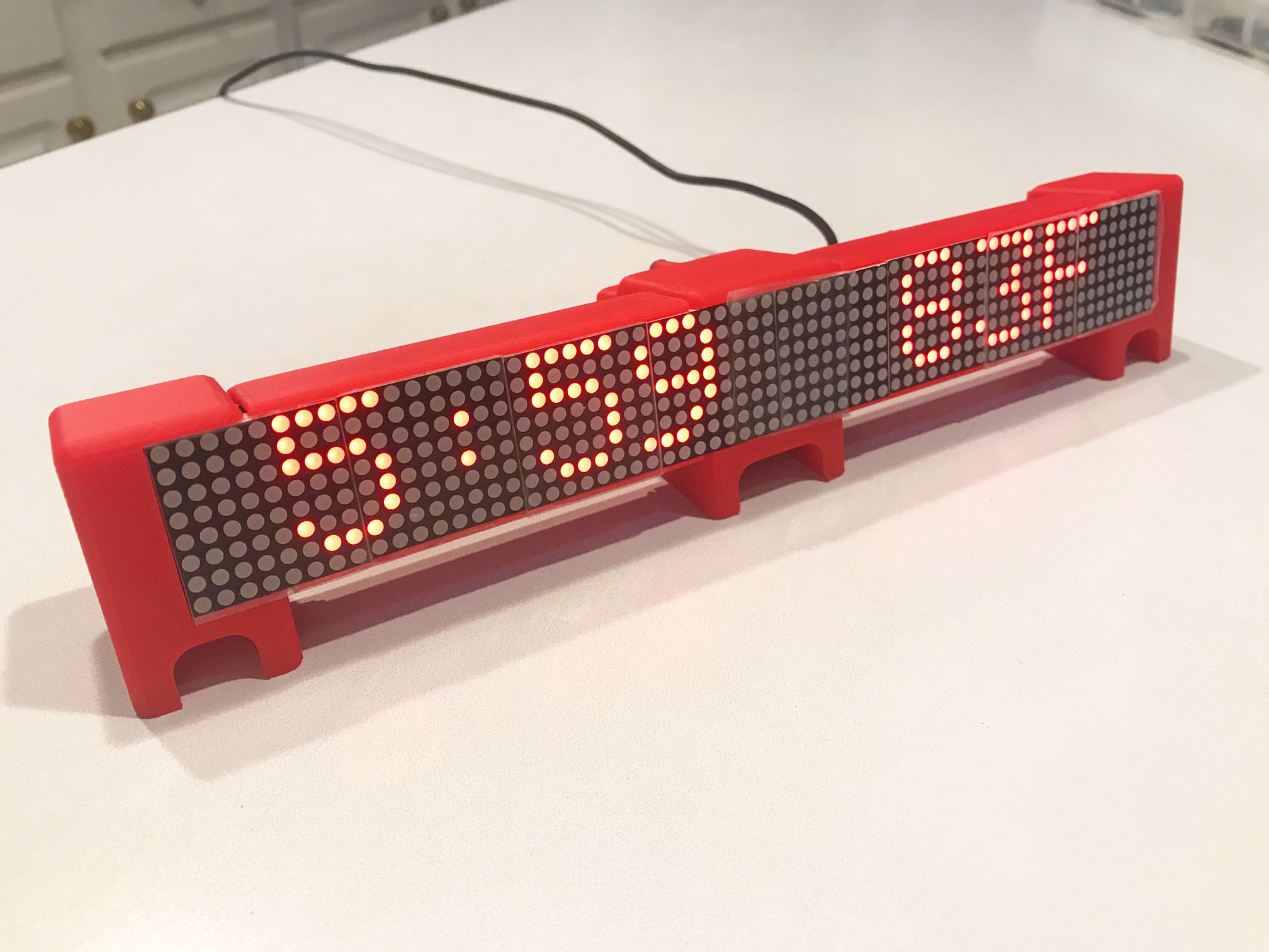 ESP8266 Double Wide Marquee Scroller News Weather Clock