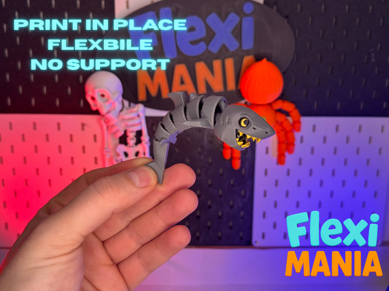 Flexi Shark | Print-in-Place Articulated Shark – No Supports Needed — thumbnail 3