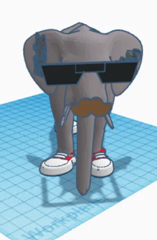 Elephant with tats