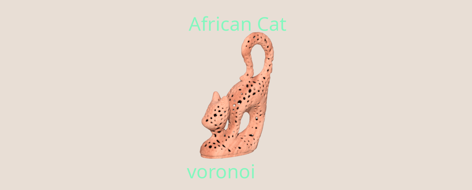 African Cat remix Voronoi pattern