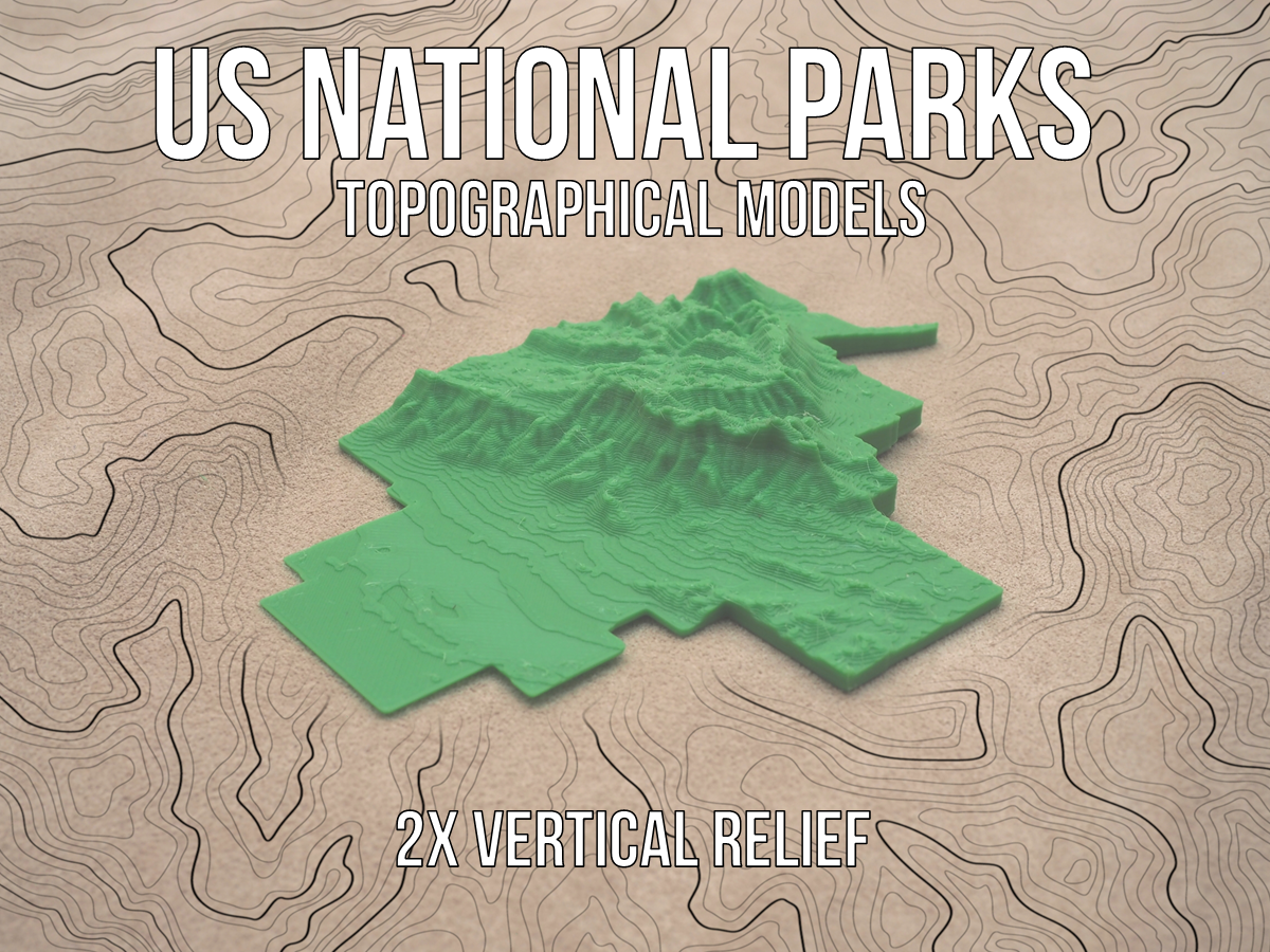 US National Parks Topographical Models - 2x Vertical Relief