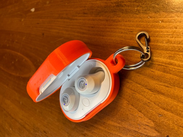 earbud outer case with attachment point