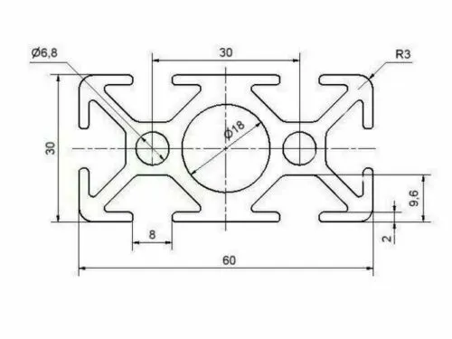 Alu Profil Abdeckung 60x30