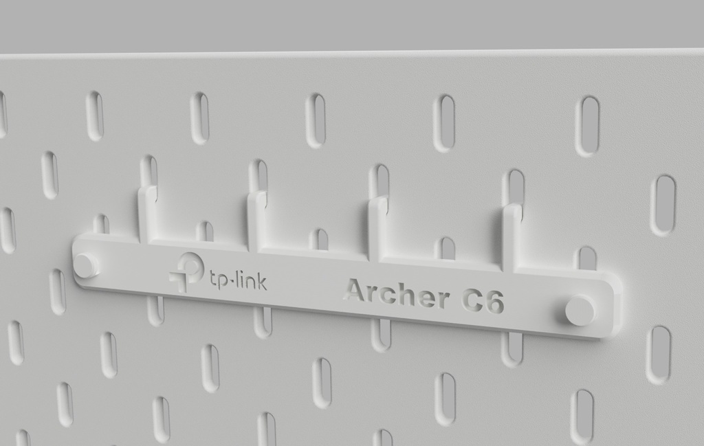 TP-Link Archer C6 / A6 / C80 Holder for Ikea Skadis Pegboard