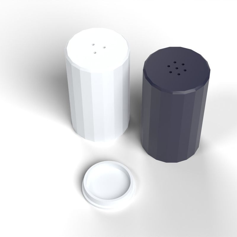 Salt and Pepper Shakers - Fluted Pair with S and P and Fill Plugs, No ...