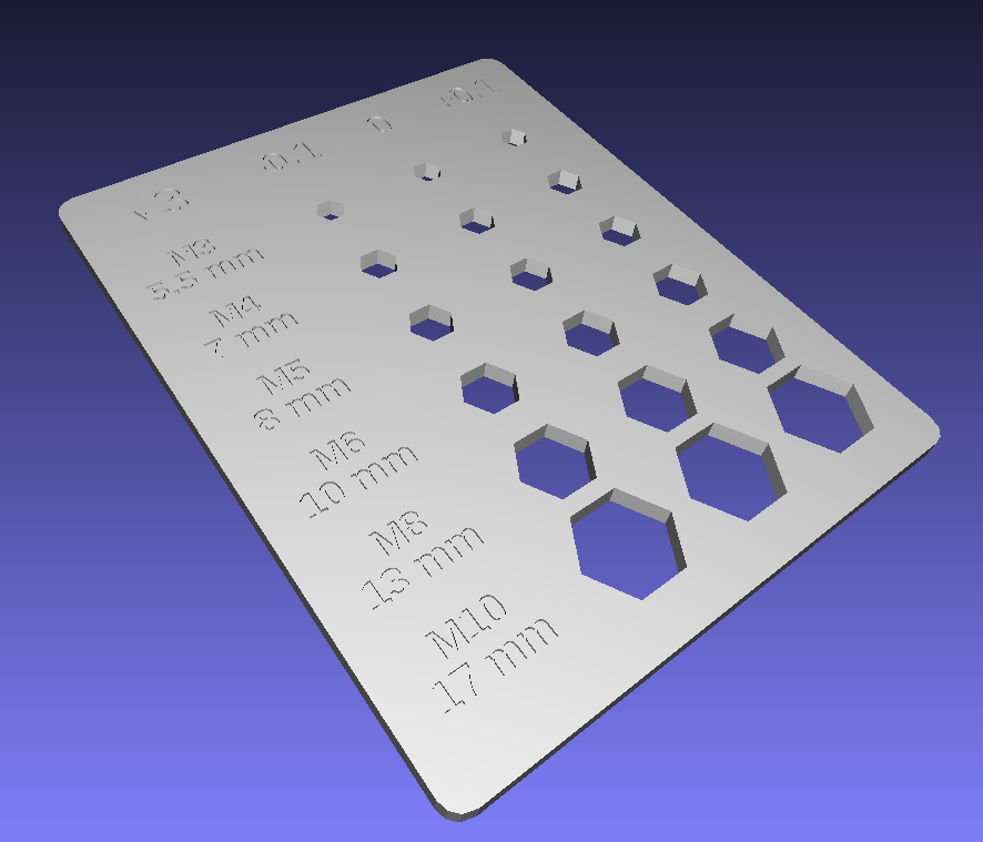 Hex Nut Calibration Plate