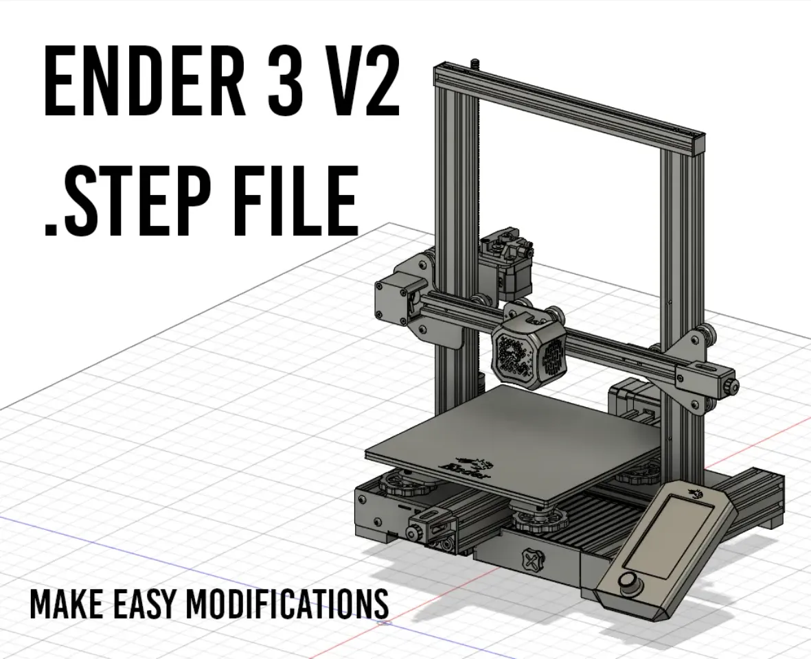 Ender 3 v2 STEP file for easy modification and design by N_F_B, Download  free STL model