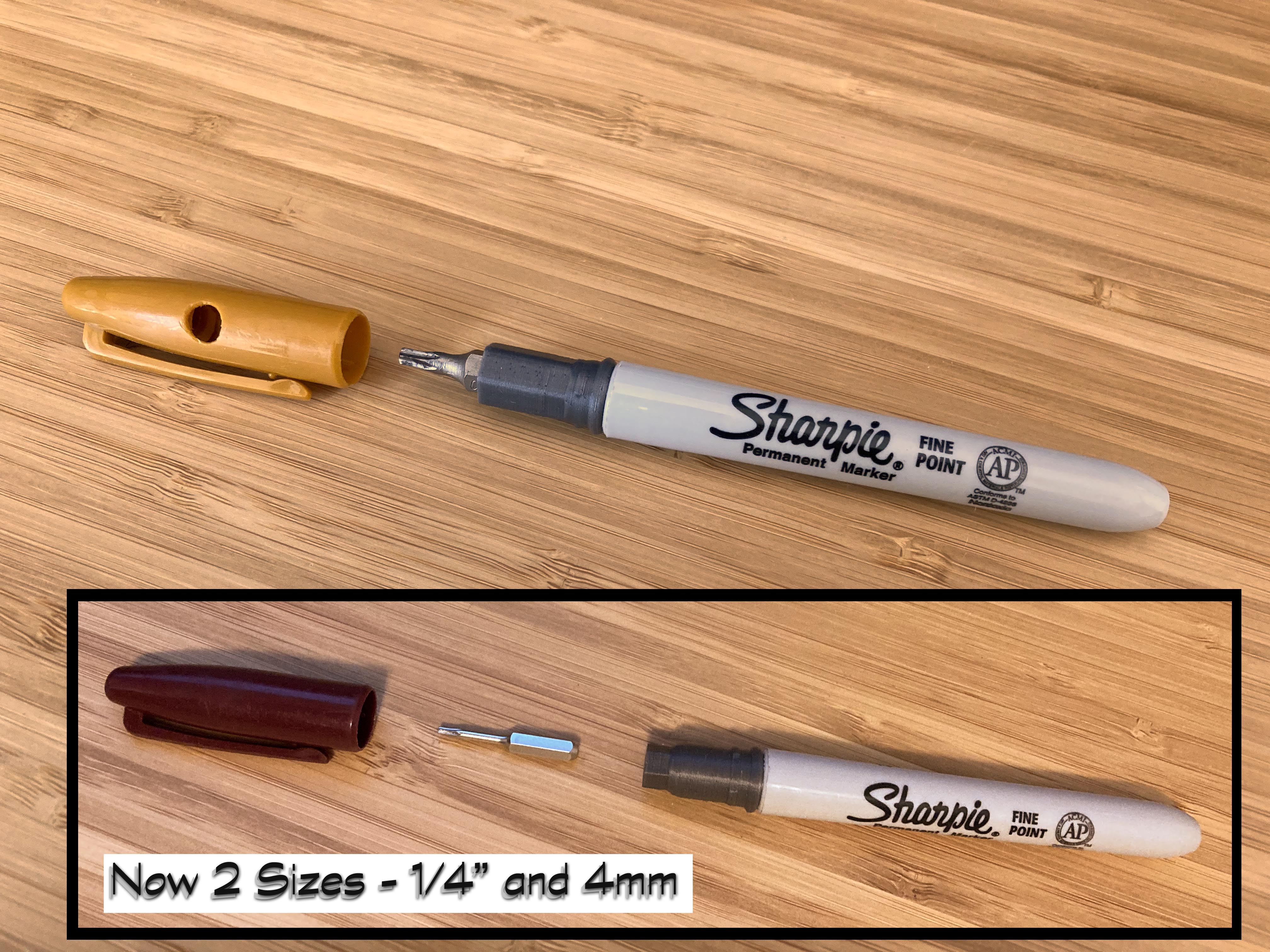 Screwie - a handy bit driver from an old Sharpie Marker