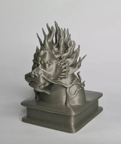 Lion Dog Statue Bust