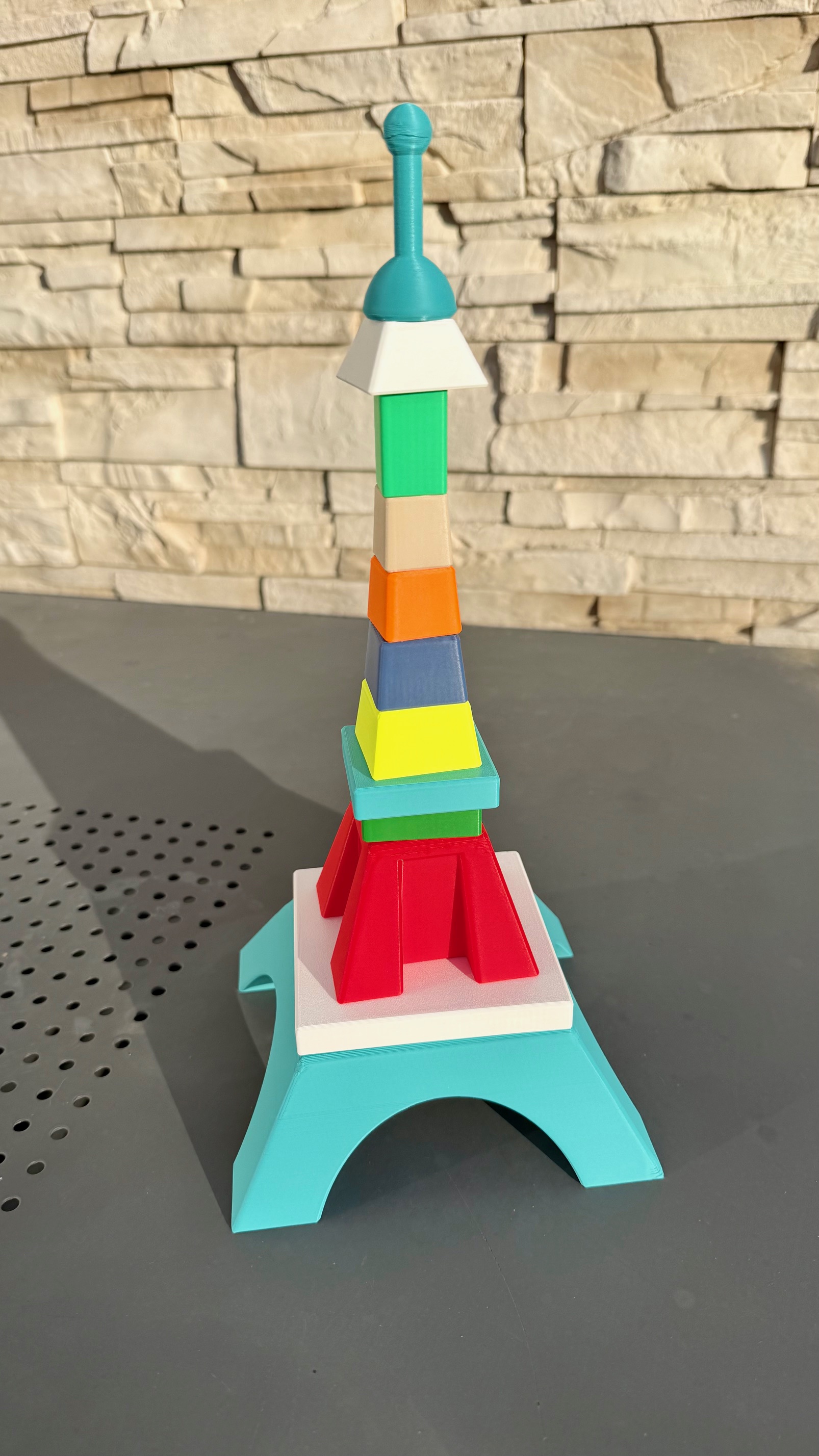 Montessori Stackable Eiffel Tower – Kids Building Toy (12 Blocks)