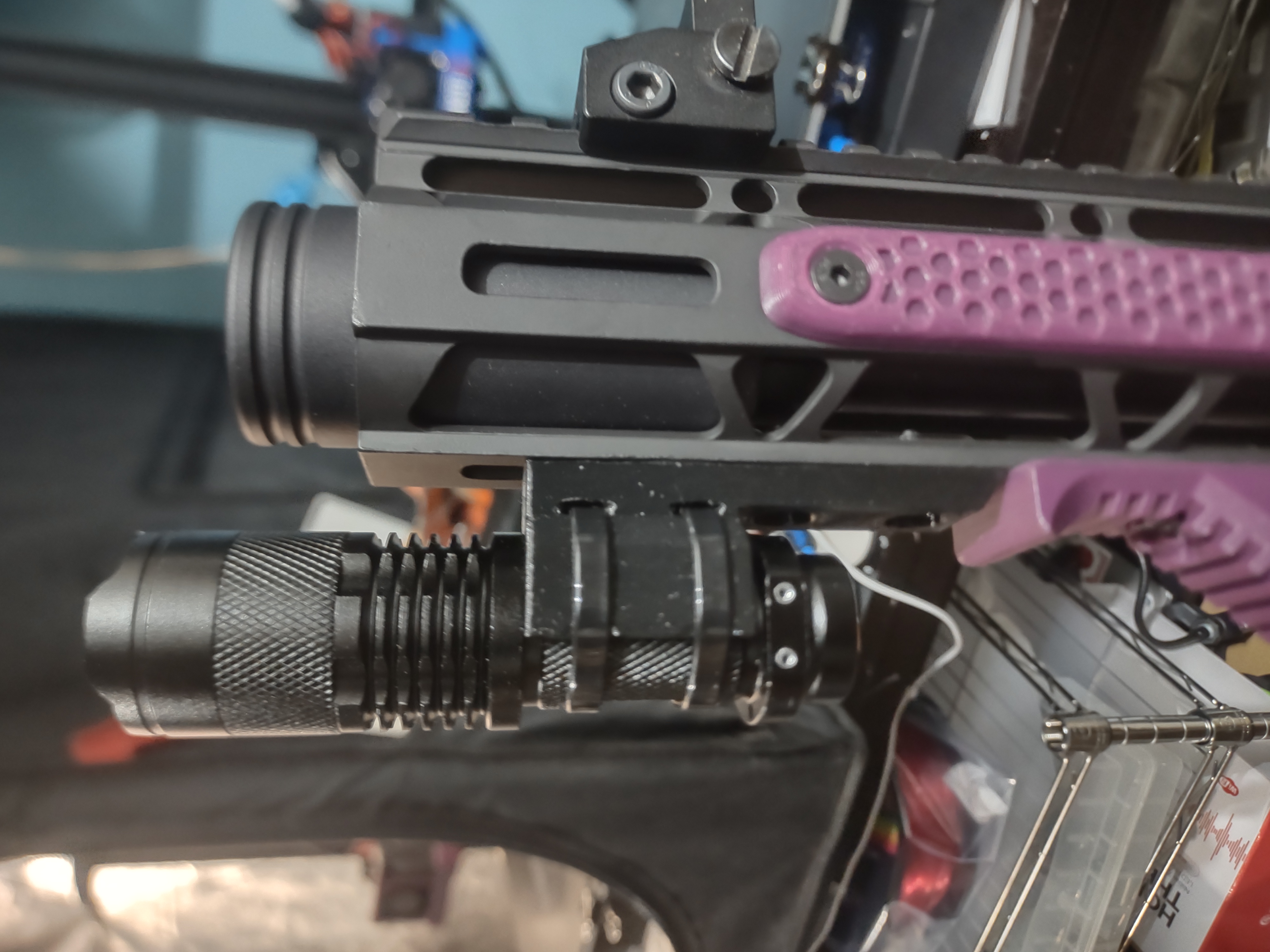 mlok zip tie flashlight mount 21mm