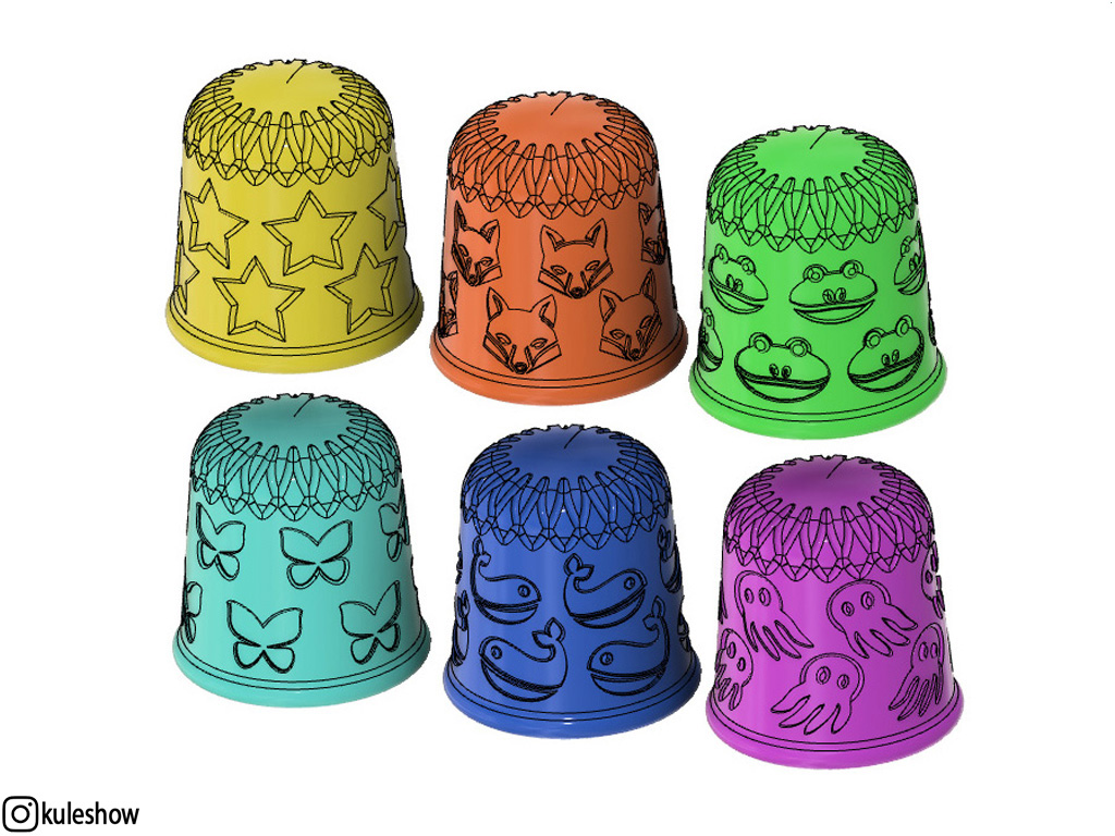 Thimble -rainbow set 🦊🌟🐸🦋🐋🐙 🌈 — miniatura 3