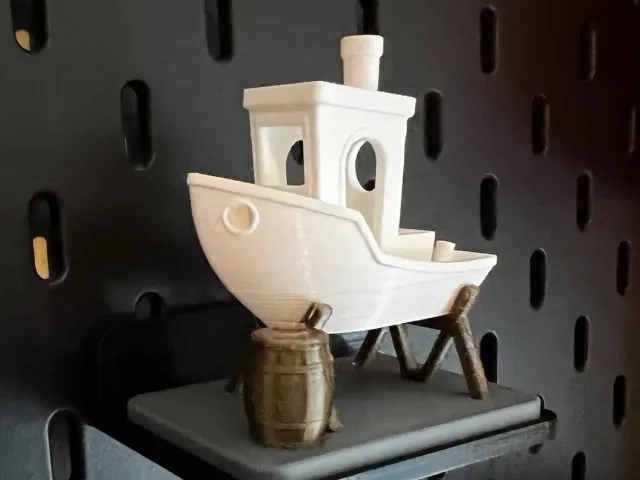 Ikea Skadis shelf for Benchy dry dock