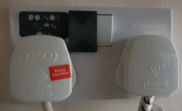 Custom UK Plug Do Not Turn Off Cover