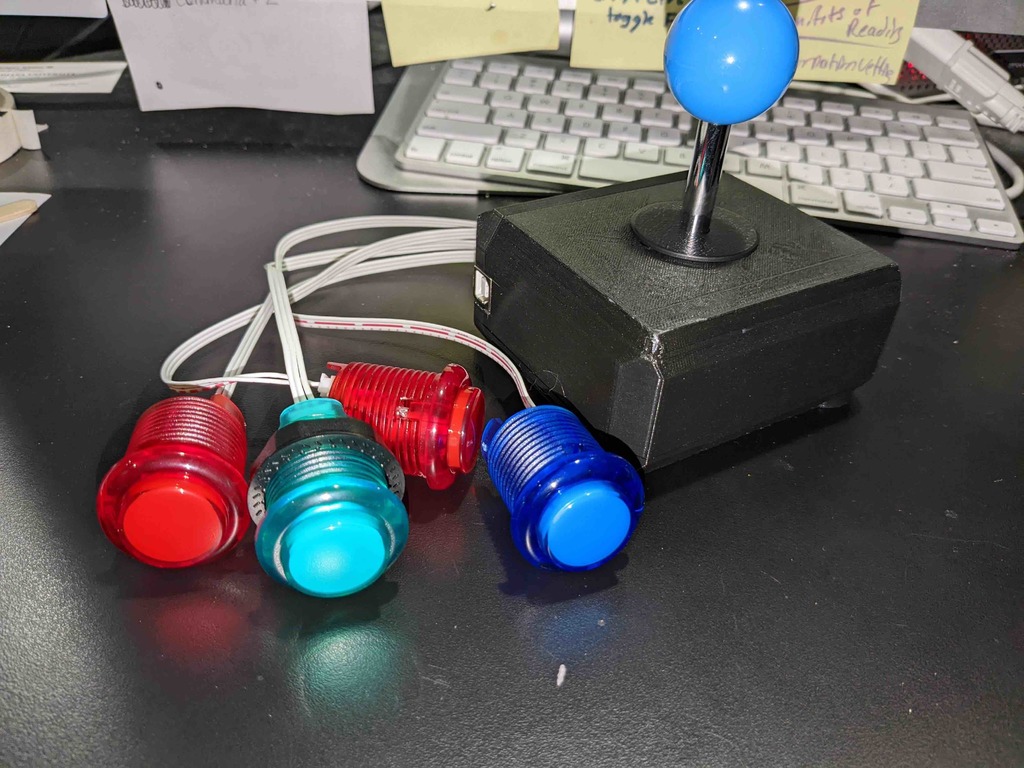 USB accessibility joystick with extra button port — miniatura 4