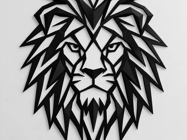 Geometric Lion Head Wall Art | Low Poly Lion Decor (version 2)