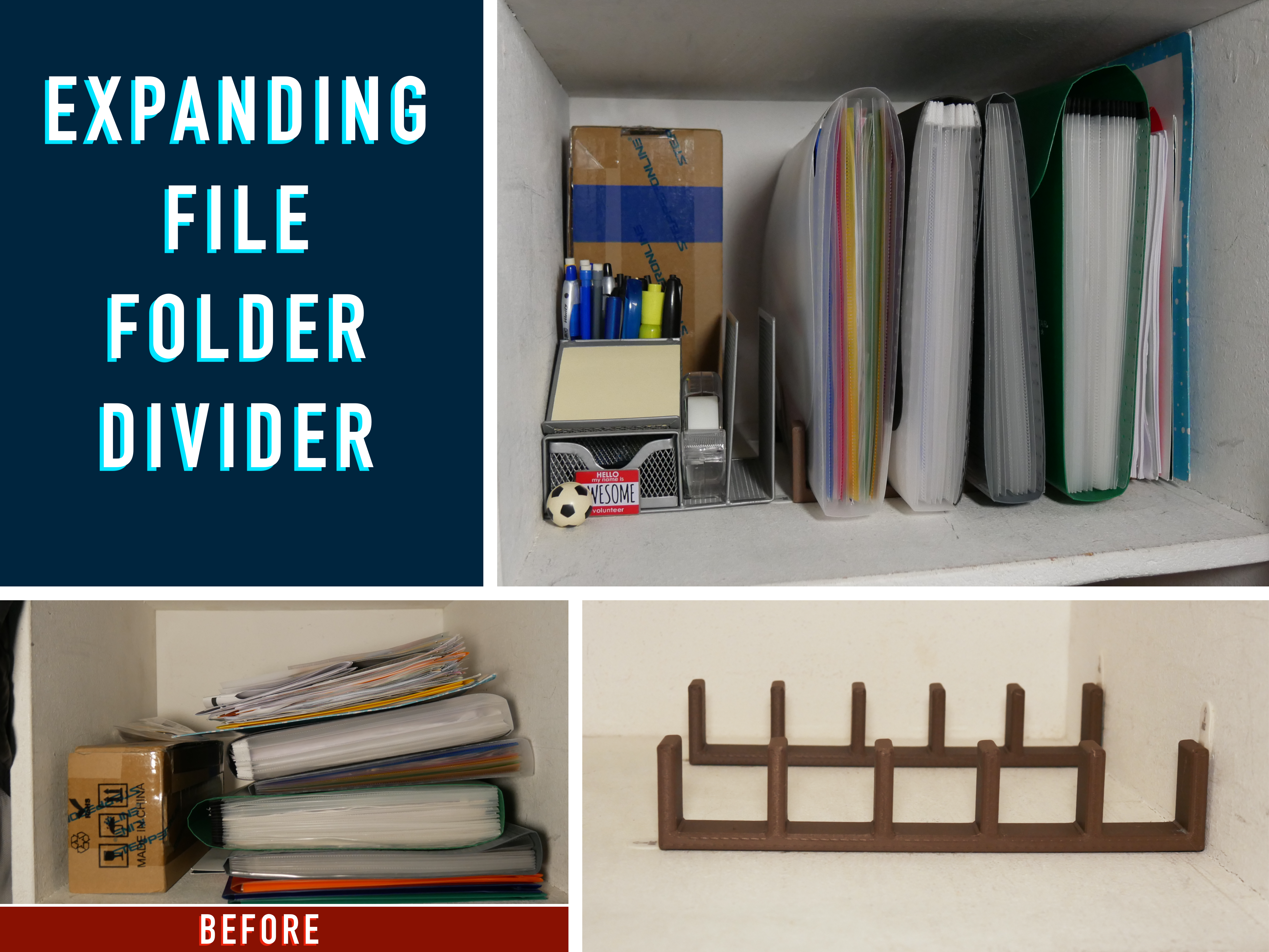 Expanding file folder divider