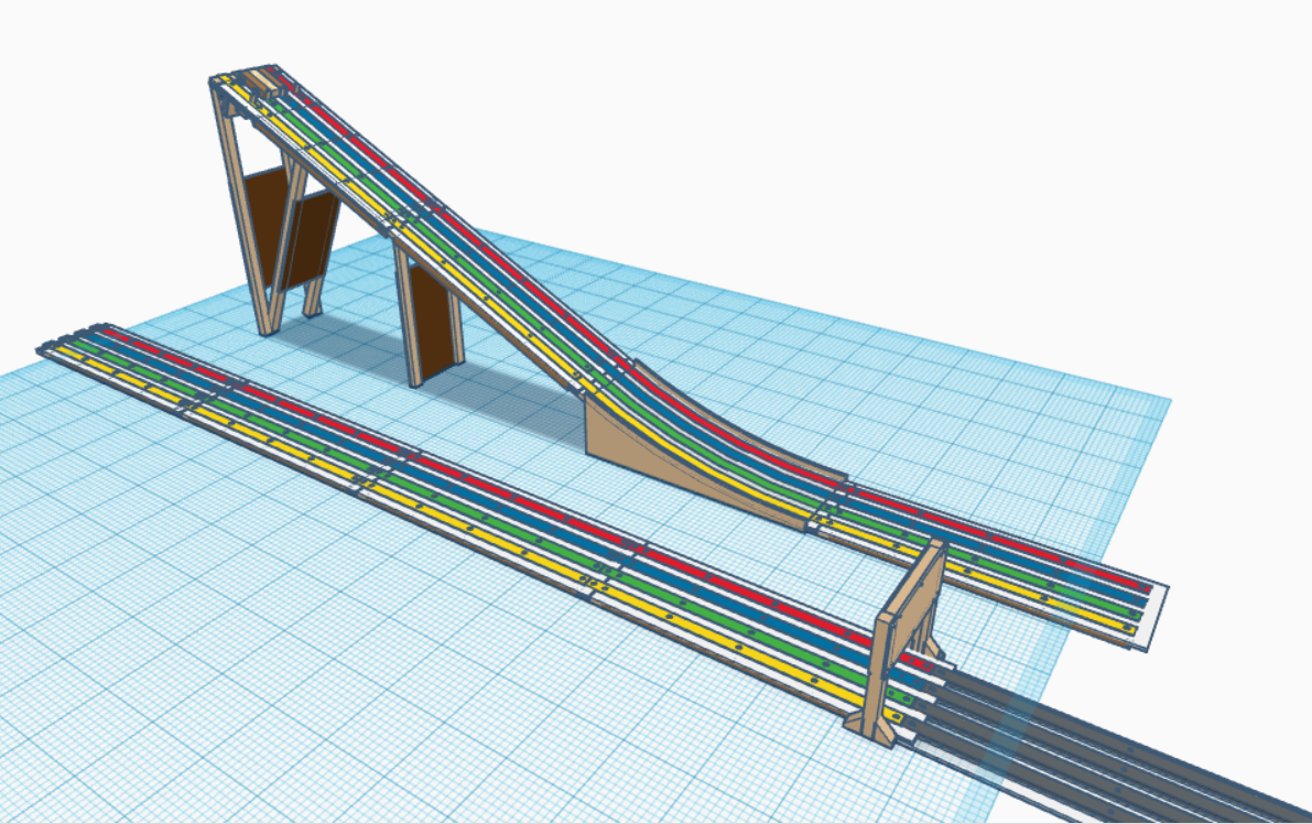 Pinewood Derby Track 1"1mm scale by AHoward Download free STL model