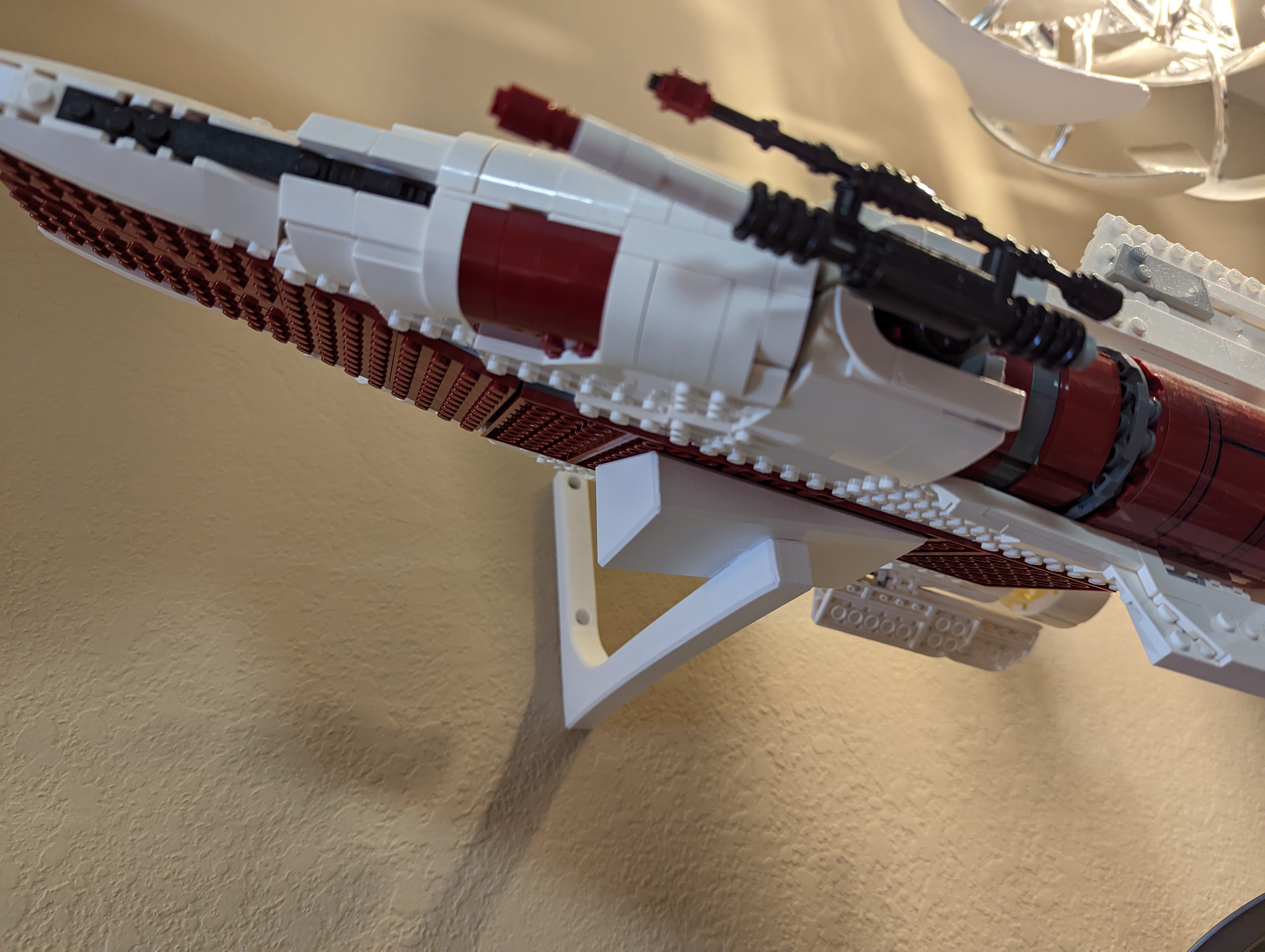 Square wall mount for Lego A-wing and others