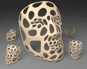 Polygon Mask - Voronoi Style (single walled, thicker and flat bottom)