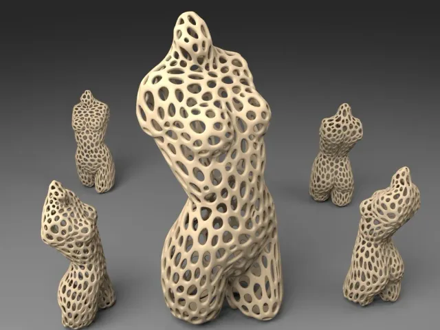 Pink Panther Woman - Voronoi Style