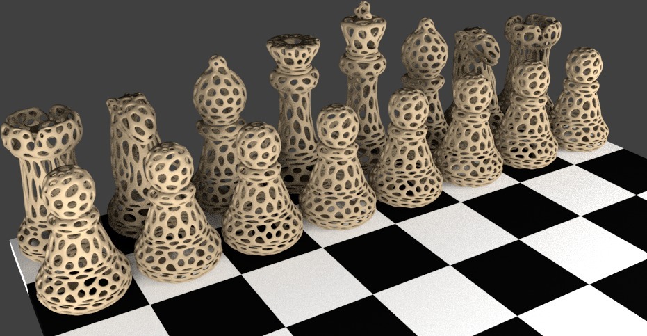 Chess Set - Voronoi Style