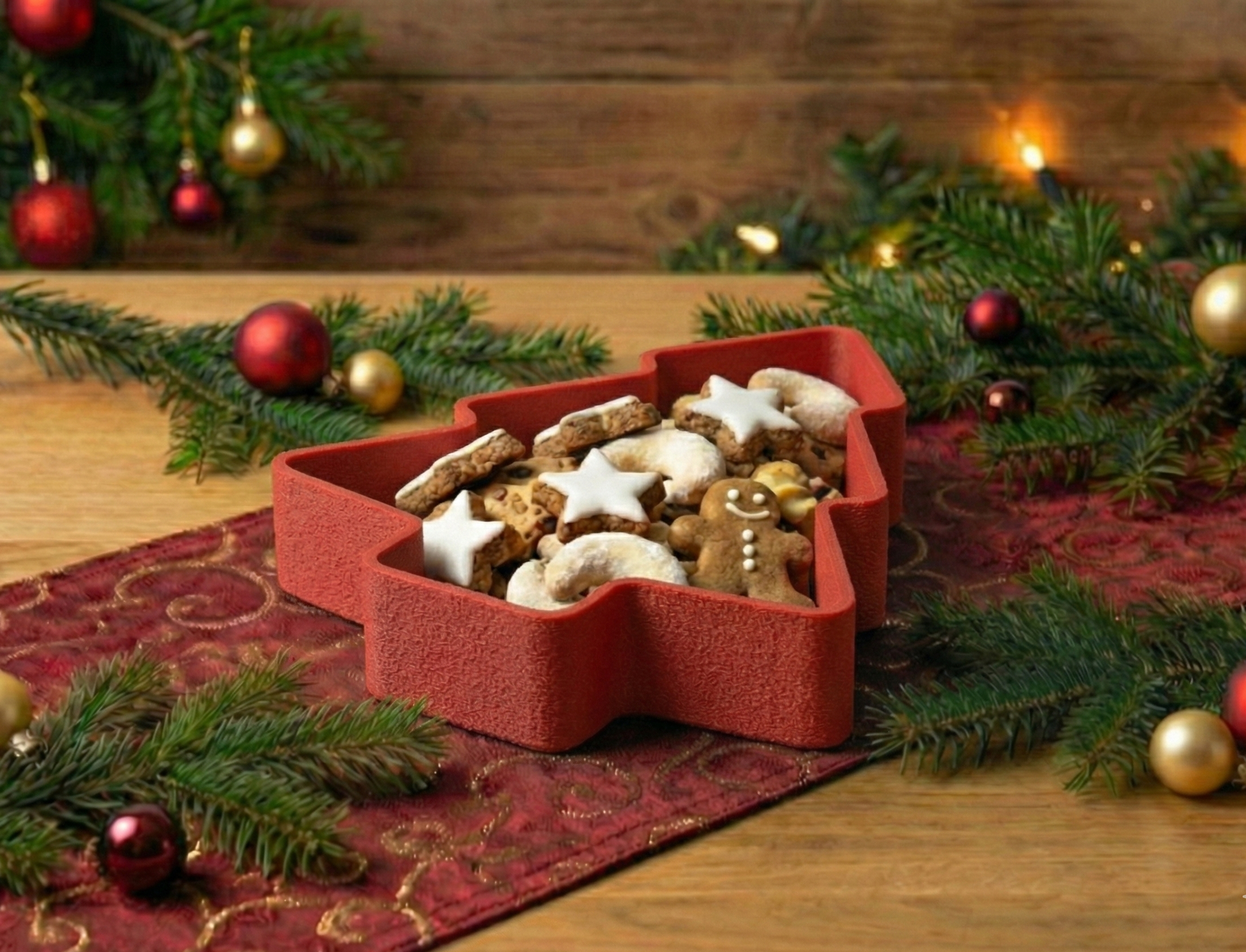Fuzzy Christmas Tree Bowl - Festive Decor
