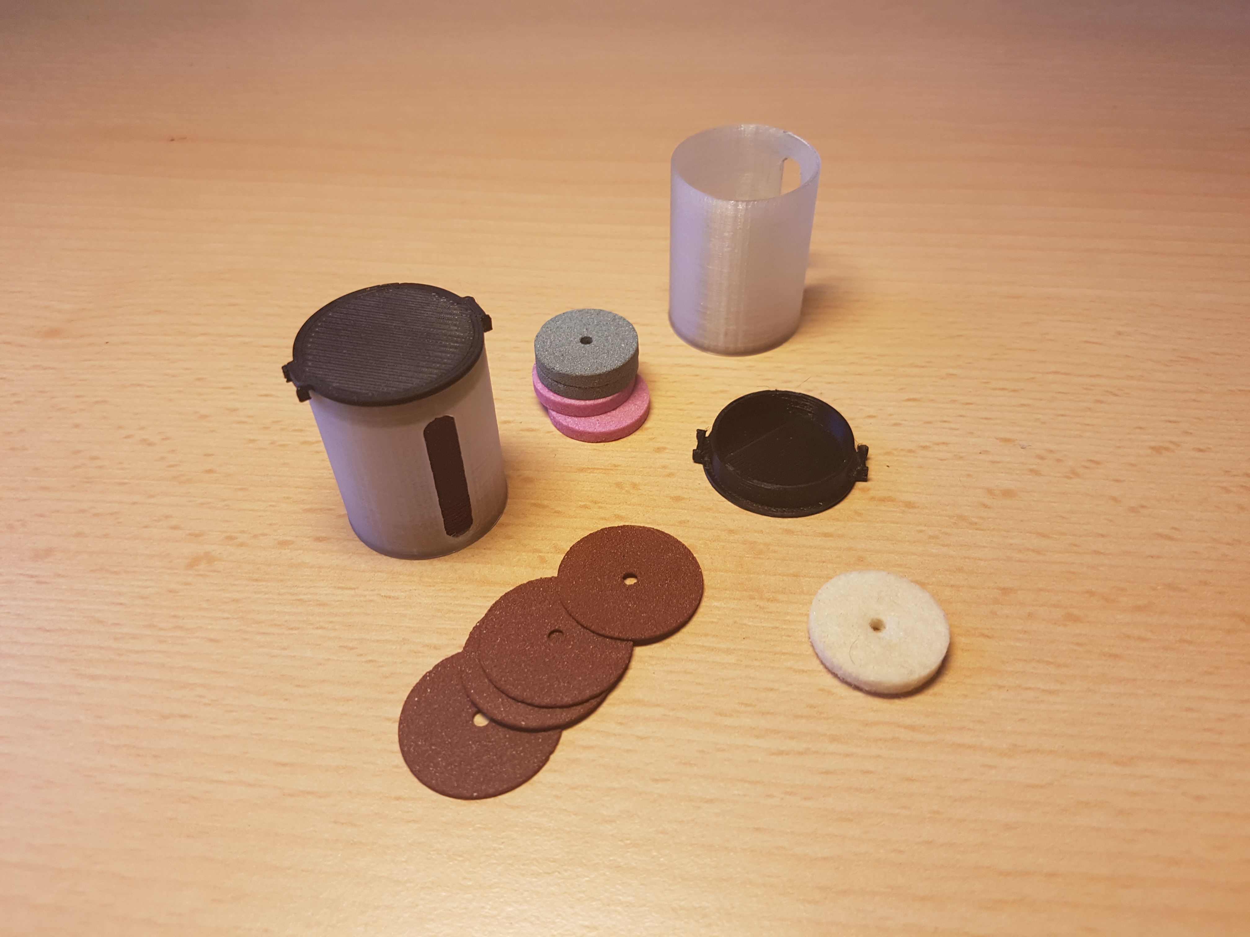 Rotary Tool Accessories Container / Soldering Fume Filter Container with window indicator