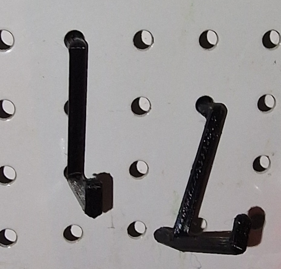 Pegboard Hook, 2cm for metric pegboard (15mm between 4mm holes) by Locu