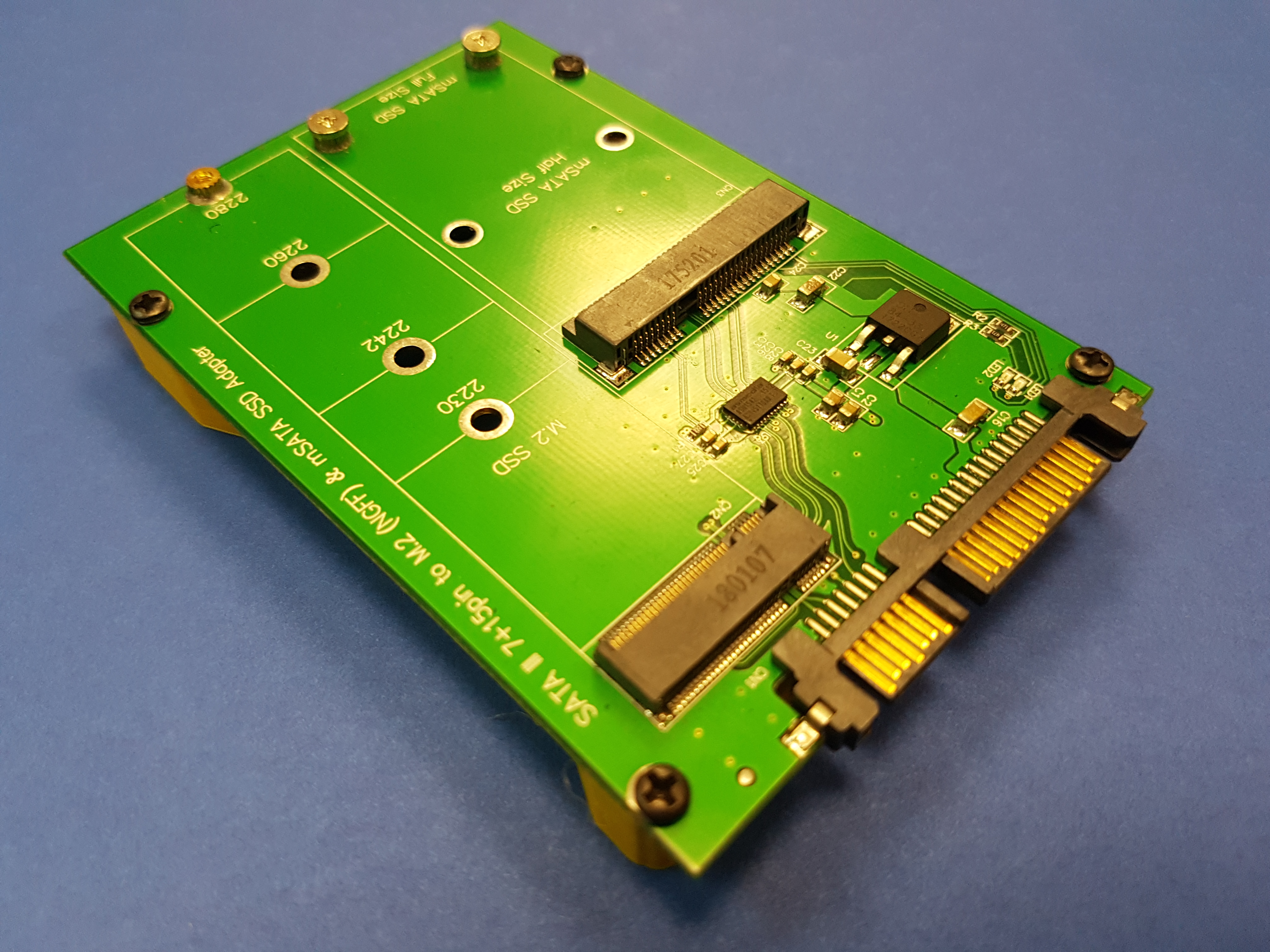 SATA III (7+15pin) to M.2.(NGFF) & msata SSD Adapter holder