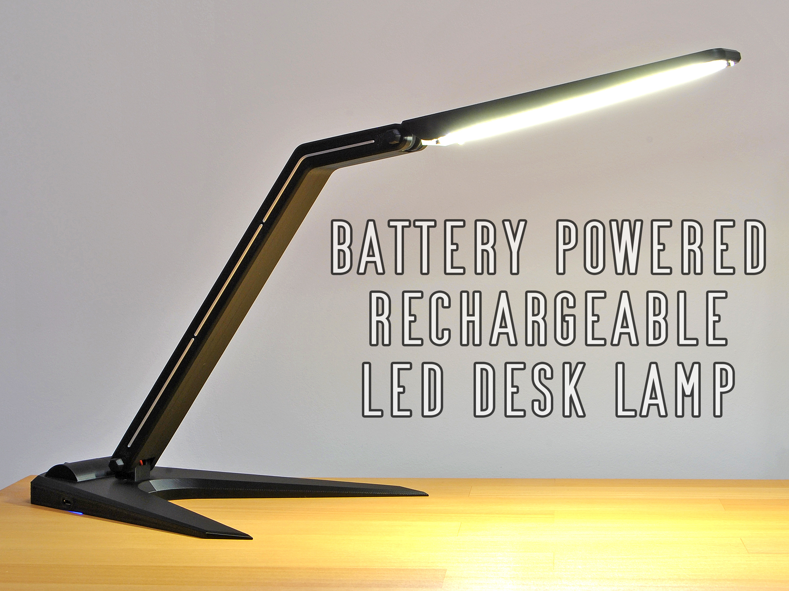 Rechargeable Battery Powered LED Desk Lamp 3D model thumbnail