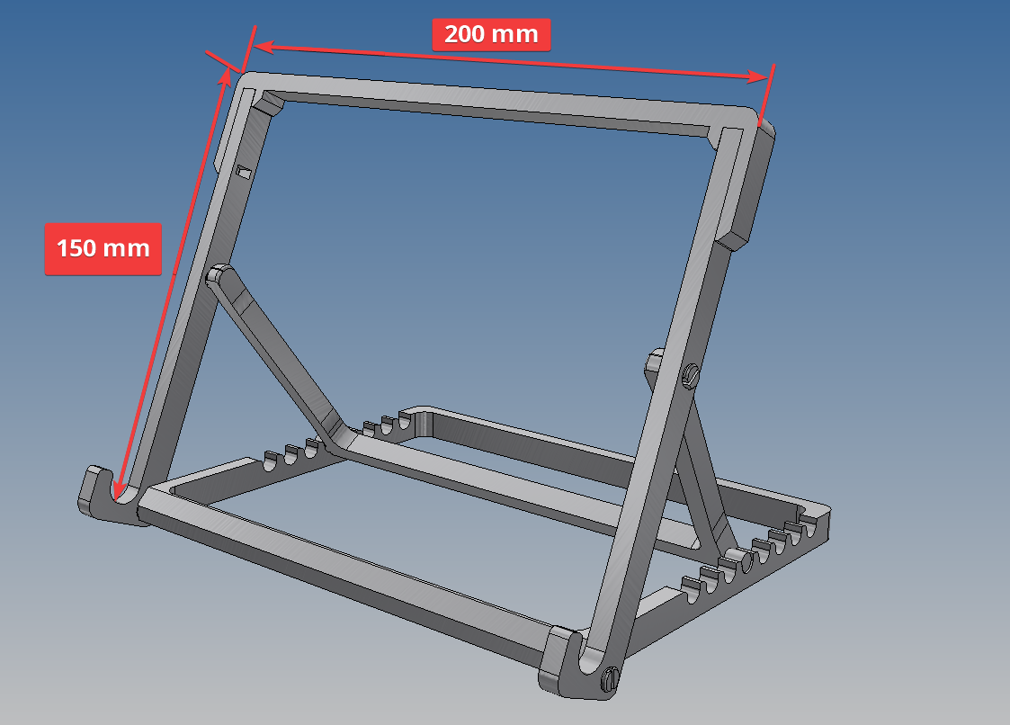 Adjustable Tablet Stand 200x150mm por Tim A. | Descargar modelo STL ...