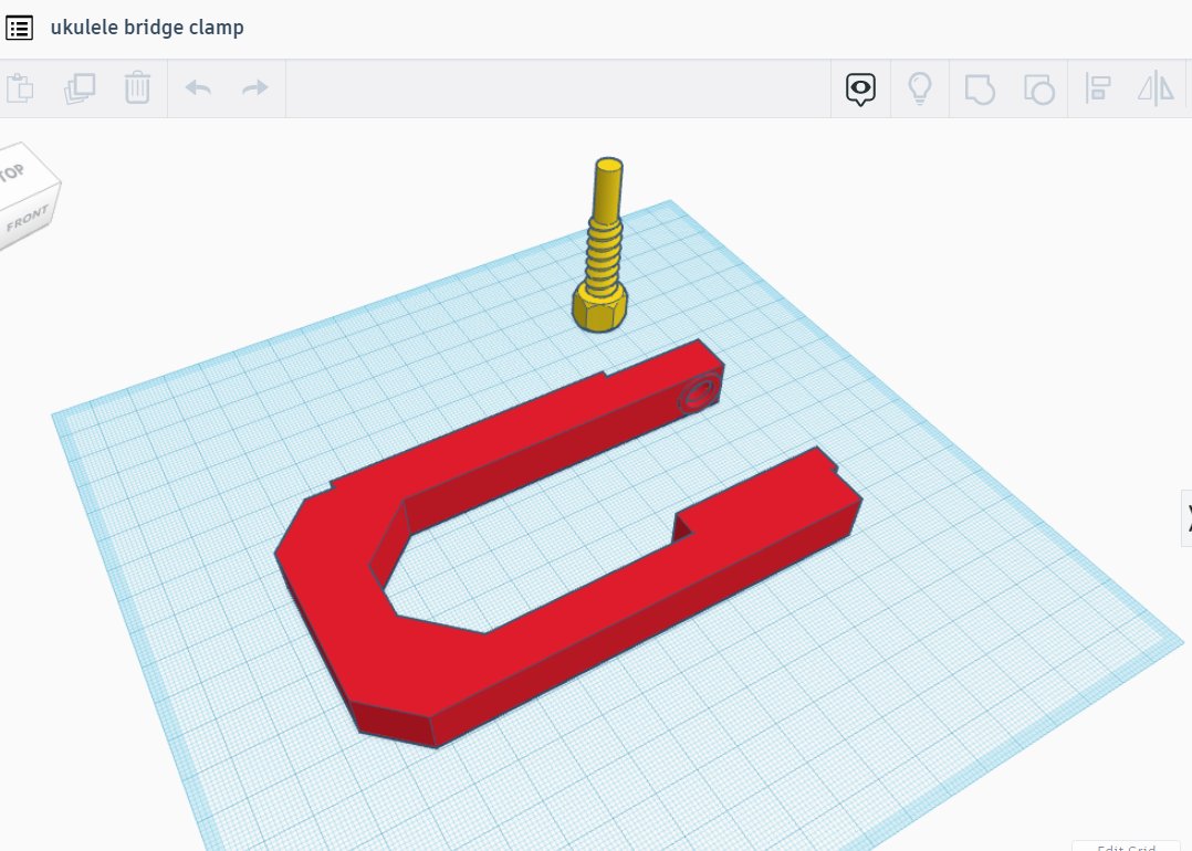 Ukulele bridge clamp