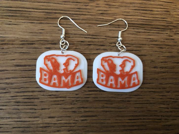 Alabama "BAMA" Elephant Earrings