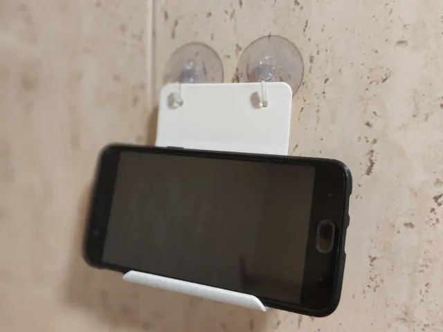 Shower / bathroom wall smartphone holder