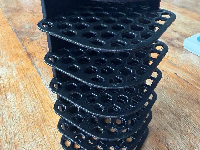 6 Tier Split-Dish Stacking Shelf — Cabinet Corner Organizer