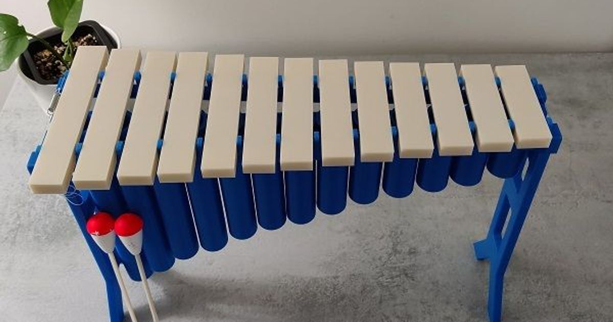 Mini marimba (13 bars) by Equals Engineering Download free STL model