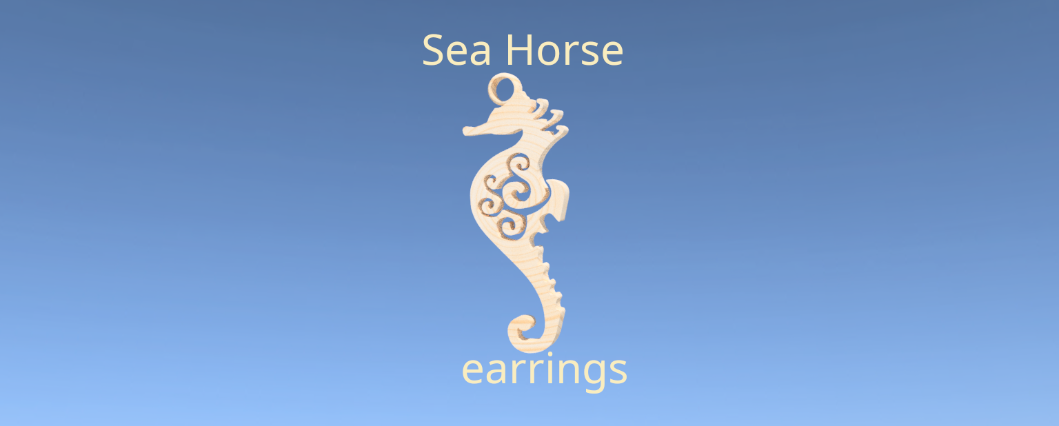 Sea horse earrings (v2)
