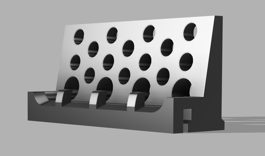 Modified Driver Holders for Modular Tool Rail System 3D model thumbnail