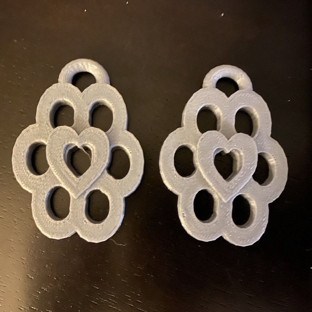 Cylinder Hole Heart Earrings