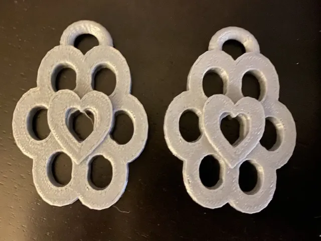 Cylinder Hole Heart Earrings