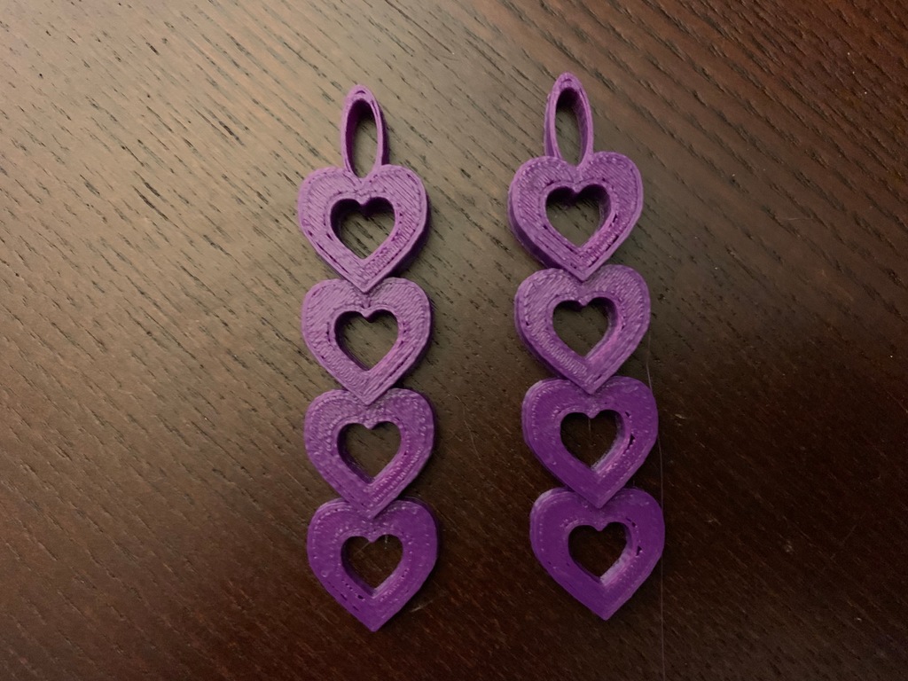 Heart Chain Earrings by jchun Download free STL model