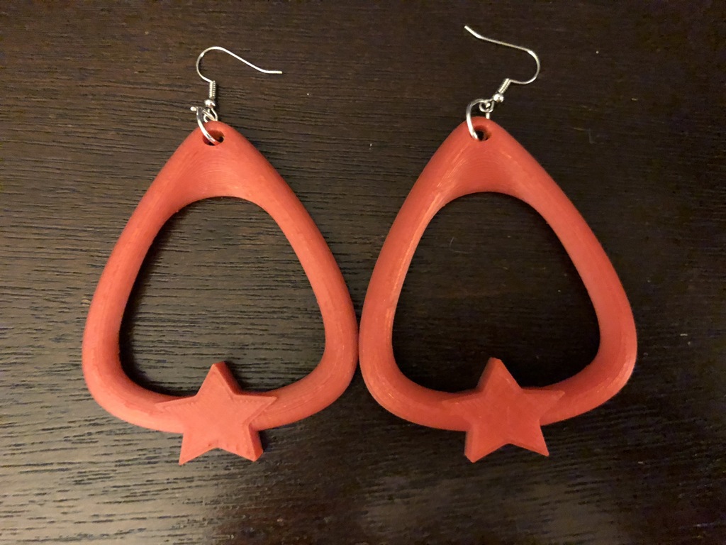 Triangle Hoop Star Earrings