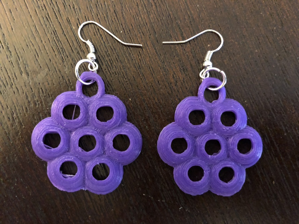Flower Half Sphere Earrings