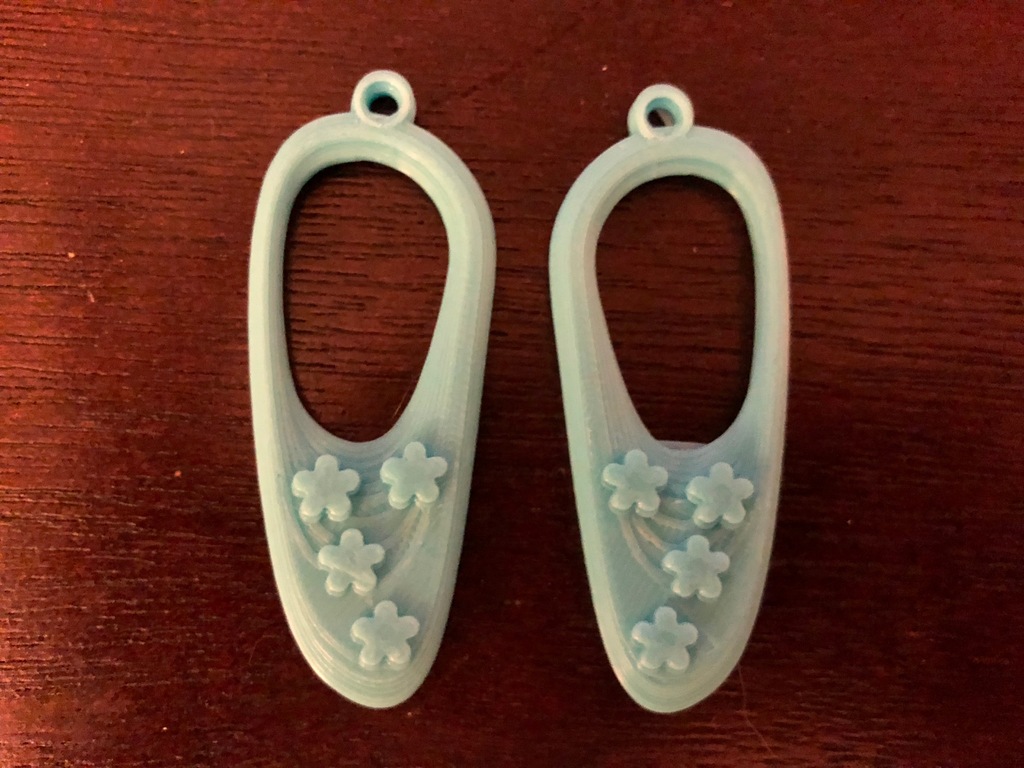 Elongated Loop Flower Earrings