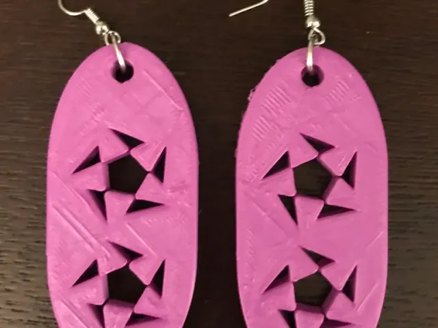 Angled Gear Holed Earrings