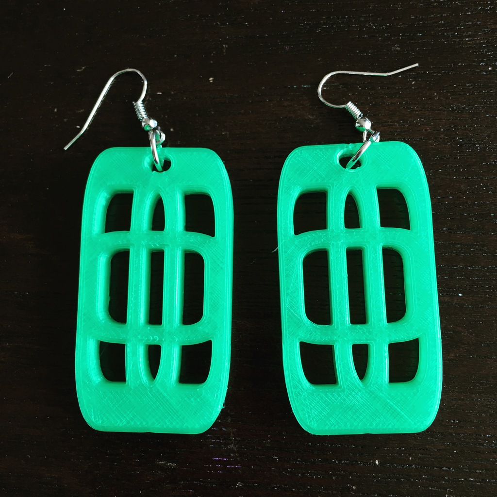 Rounded Square Earrings